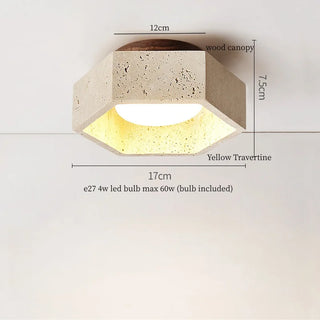Celako™ Aurivane Ceiling Light | Yellow Travertine Europe