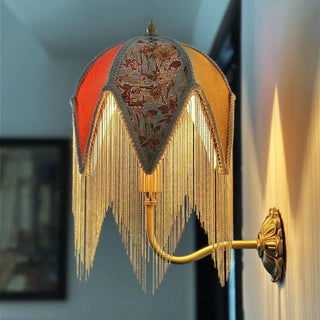 Celako™ Frangia Wall Light | Copper Cloth Bedroom Lighting