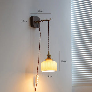 Celako™ Velura Wall Light | Walnut Bedside Lighting