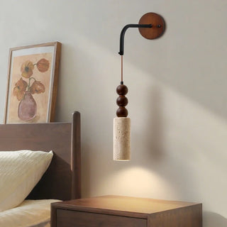 Celako™ Travere Wall Light | Travertine Bedside Lighting
