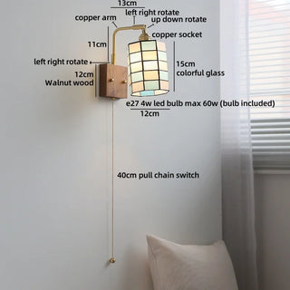 Celako™ Vetrin Wall Light | Stained Glass Bedroom Lighting