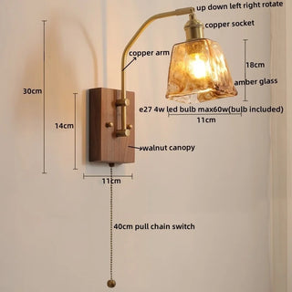 Celako™ Bronzia Wall Light | Glass Bedroom Lighting