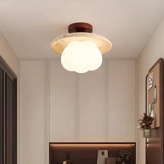 Celako™ Travique Ceiling Light | Yellow Travertine Japan Wabi Sabi