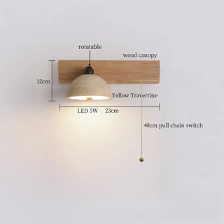 Celako™ Lithera Wall Light | Yellow Travertine Bedroom Lighting