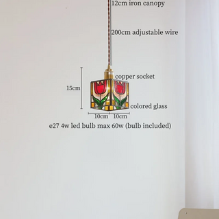 Celako™ Tuliora Pendant Light | Colored Glass Bedroom Lighting