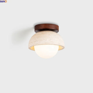 Celako™ Lunatra Ceiling Light | Yellow Travertine Mid Century Modern