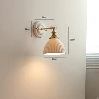 IWHD White Ceramic Modern Wall Lamp Beisde Bedroom Living Room Bathroom Mirror Light Copper Nordic Japanese Style Wandlamp LED