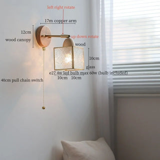 Celako™ Ondelle Wall Light | Glass Copper Bedroom Lighting