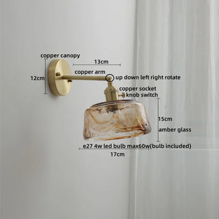 Celako™ Aurlen Wall Light | Copper Glass Bedroom Lighting