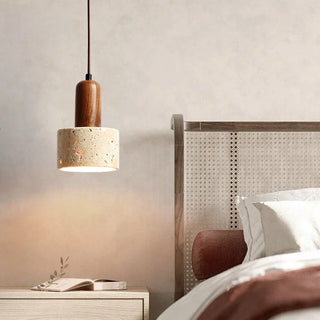 Suspension Celako™ Columora | Luminaire de salle à manger en travertin jaune