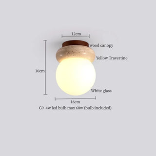 Celako™ Carparo Ceiling Light | Yellow Travertine Japan Style