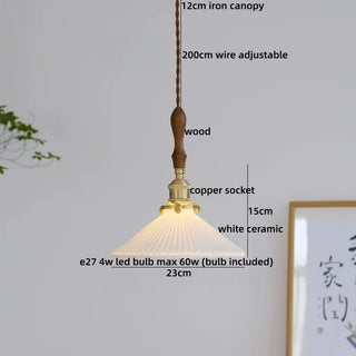 Celako™ Hakuji Pendant Light | Ceramic Japan Vintage Bedroom Lighting