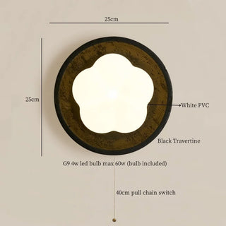 Celako™ Caldora Wall Light | Yellow Travertine Bedroom Lighting