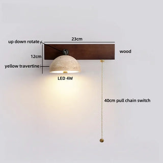Celako™ Travera Wall Light | Travertine Bedside Lighting
