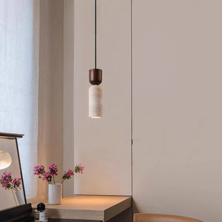 Celako™ Sunstone Pendant Light | Wood Yellow Travertine Kitchen Island Lighting