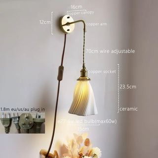 Celako™ Bisque Wall Light | Ceramic Bedroom Lighting