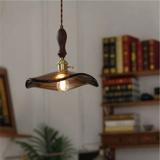 Celako™ Ambrovia Pendant Light | Amber Glass Mid Century Modern Bedroom Lighting