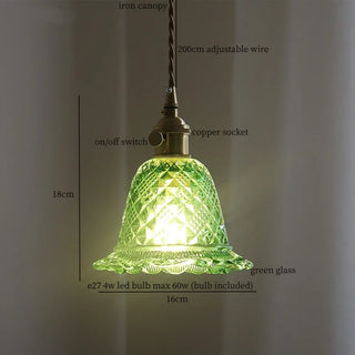 Suspension Celako™ Calverra | Luminaire de chambre en verre