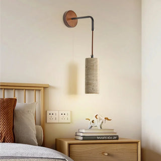 Celako™ Terreluna Wall Light | Yellow Travertine Bedroom Lighting
