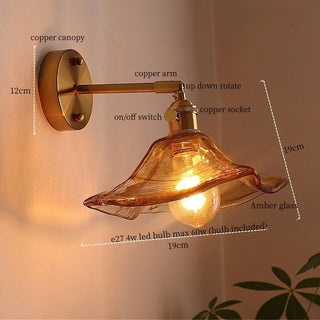Celako™ Aurelis Wall Light | Copper Glass Living Room Lighting