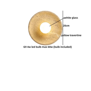 Celako™ Tibura Wall Light | Yellow Travertine Study
