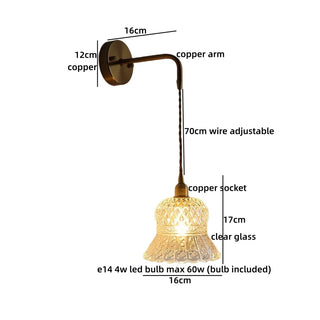 Celako™ Peridot Wall Light | Green Glass Bedroom Lighting