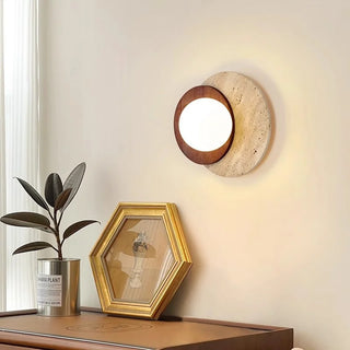 Celako™ Aureline Wall Light | Yellow Travertine Living Room Lighting