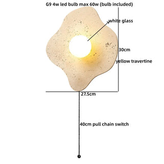 Celako™ Terrava Wall Light | Yellow Travertine Bedroom Lighting