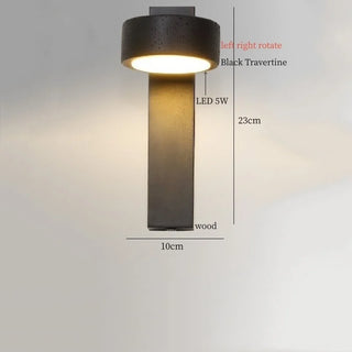 Celako™ Neropetra Wall Light | Black Travertine Bedroom Lighting