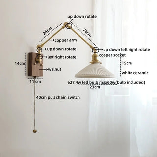 Celako™ Cerelux Wall Light | Ceramic Copper Bedroom Lighting