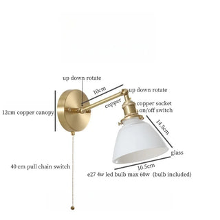 Celako™ Petaloid Wall Light | Glass Copper Bedroom Lighting