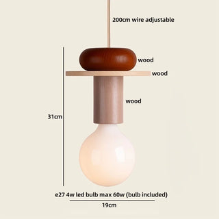 Celako™ Brevio Pendant Light | Wood Dining Room Lighting