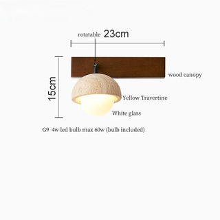 Celako™ Lunavertine Wall Light | Yellow Travertine Contemporary