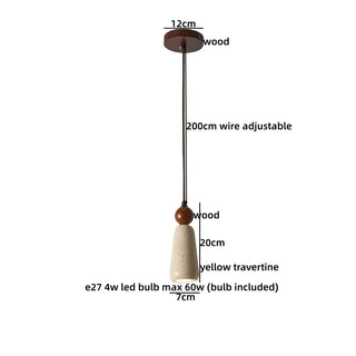 Celako™ Aurona Pendant Light | Yellow Travertine Japanese/Wabi Sabi