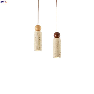 Celako™ Lutoria Pendant Light | Yellow Travertine Japan Wabi Sabi