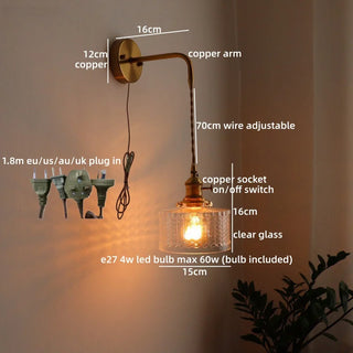 Celako™ Verdira Wall Light | Green Glass Japan Style