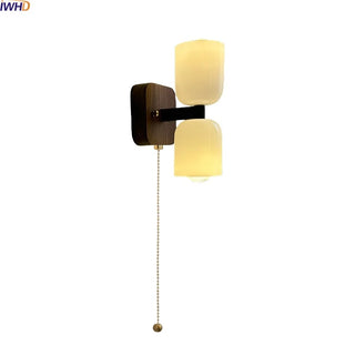 Celako™ Elara Wall Light | Walnut Wood Hallway Lighting