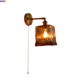 Celako™ Ambrosa Wall Light | Amber Glass Copper Dining Room Lighting