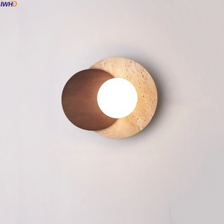 Celako™ Aureline Wall Light | Yellow Travertine Living Room Lighting