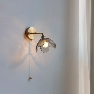 Celako™ Petaloid Wall Light | Glass Copper Bedroom Lighting
