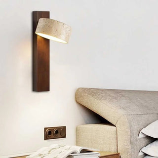 Celako™ Travonel Wall Light | Wood Yellow Travertine Bedroom Lighting