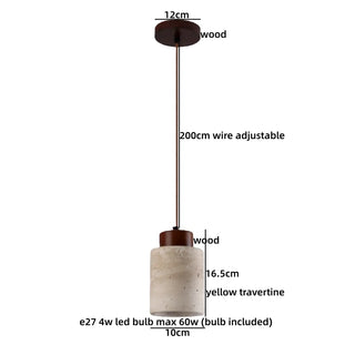 Celako™ Tavari Pendant Light | Yellow Travertine Dining Room Lighting