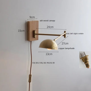 Celako™ Nocumi Wall Light | Copper Bedside Lighting