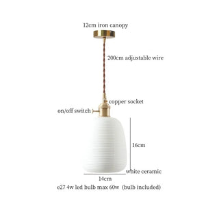 Celako™ Terraku Pendant Light | Ceramic Dining Room Lighting