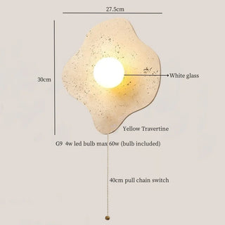 Celako™ Sabienna Wall Light | Yellow Travertine Living Room Lighting