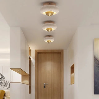 Celako™ Ochreia Ceiling Light | Yellow Travertine Bedroom Lighting