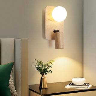 Celako™ Lustrava Wall Light | Yellow Travertine Glass Stone