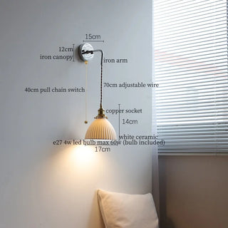 Celako™ Ceraluna Wall Light | White Ceramic Living Room Lighting