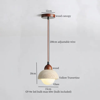 Celako™ Tufario Pendant Light | Yellow Travertine Kitchen Island Lighting