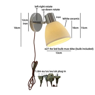 Celako™ Cerana Wall Light | Ceramic Bedside Lighting
